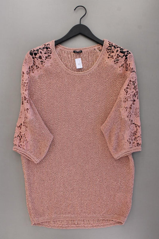 Caroline Biss Langes Strickshirt Gr. 42 3/4 Ärmel mit Glitzer rosa aus Baumwolle