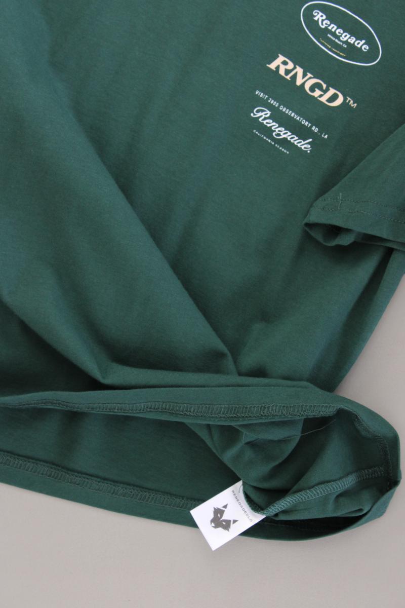Printshirt für Herren Gr. M neu mit Etikett Kurzarm grün aus Baumwolle
