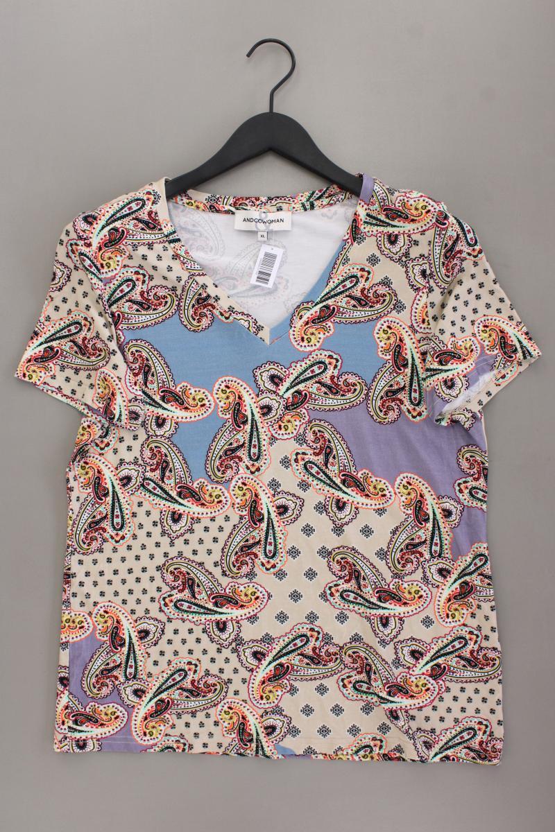 &Co Woman Printshirt Gr. XL mit Paisleymuster neuwertig Kurzarm mehrfarbig