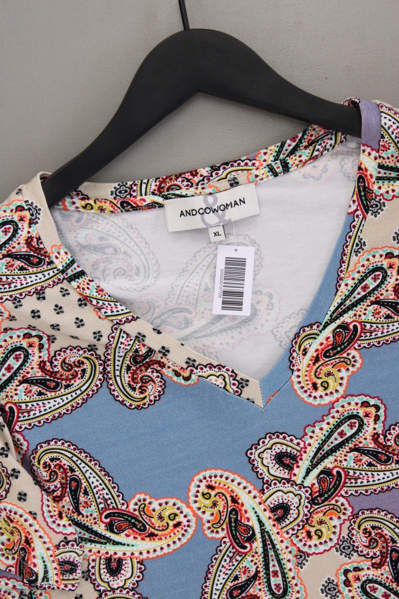 &Co Woman Printshirt Gr. XL mit Paisleymuster neuwertig Kurzarm mehrfarbig