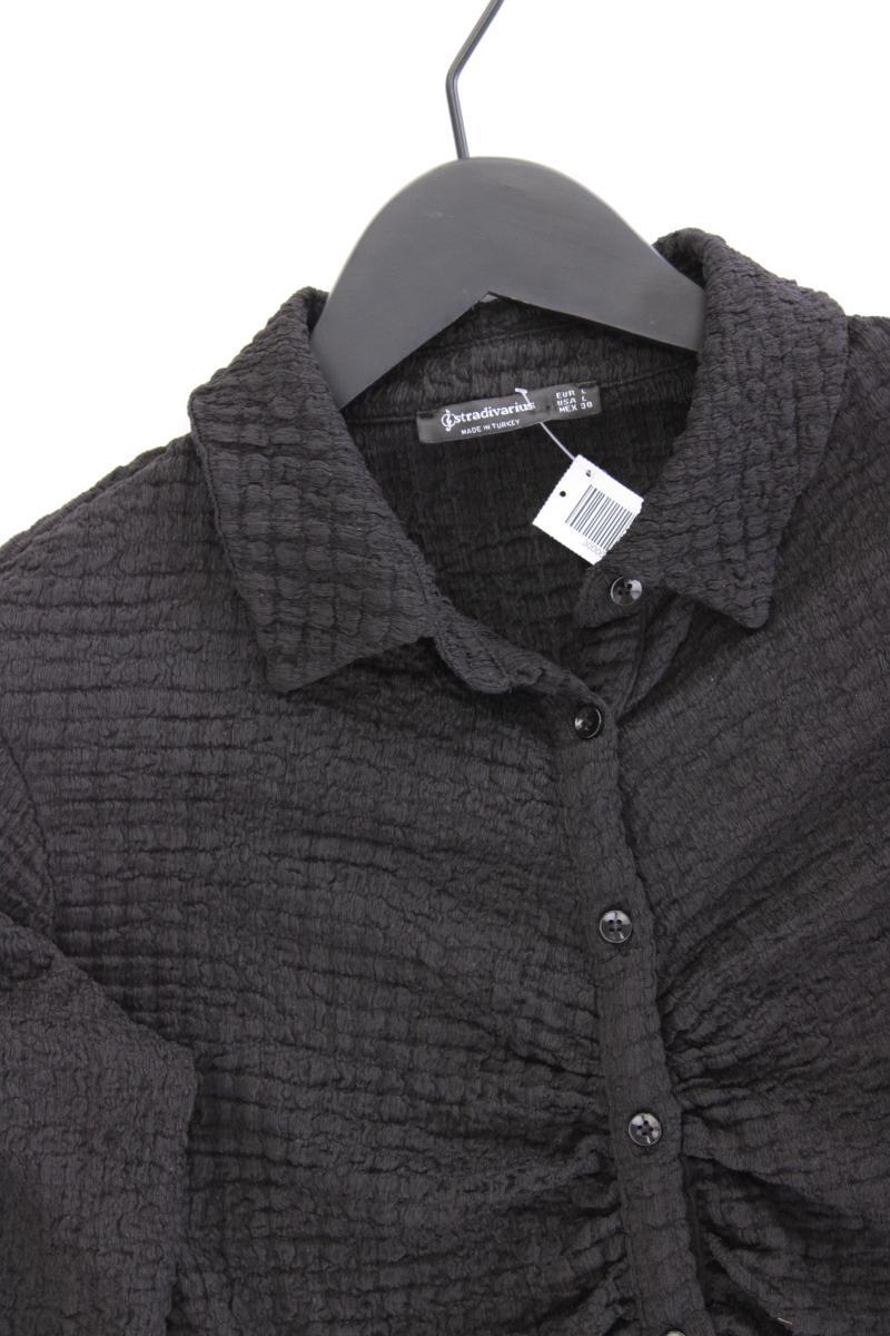Stradivarius Langarmbluse Gr. L schwarz aus Polyester