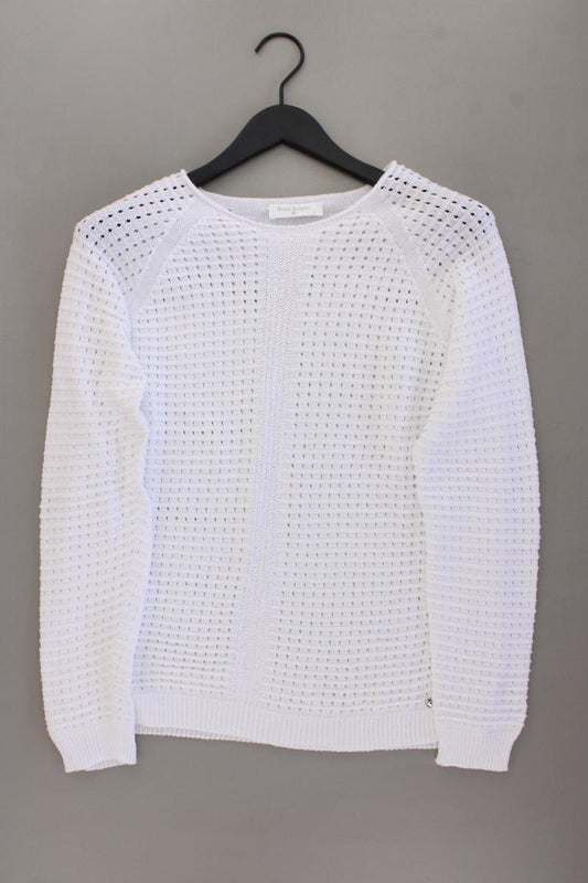 Anna Justper Grobstrickpullover Gr. L weiß aus Baumwolle