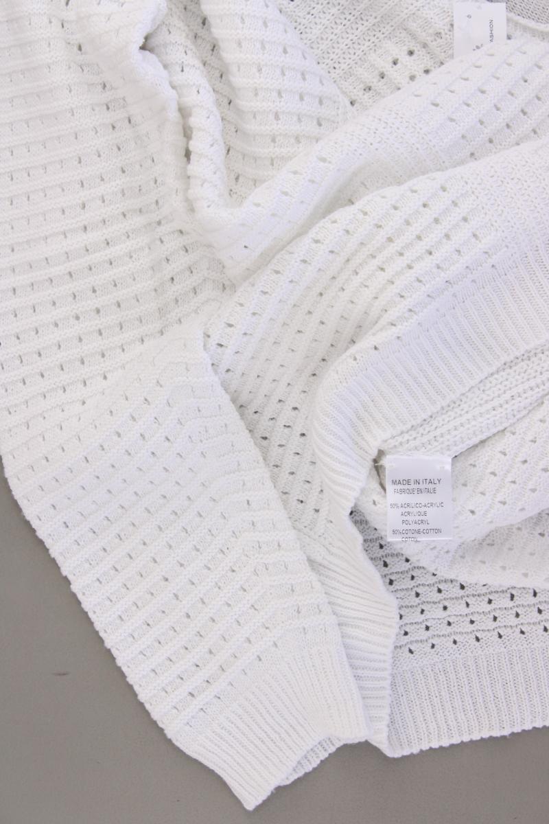 Anna Justper Grobstrickpullover Gr. L weiß aus Baumwolle