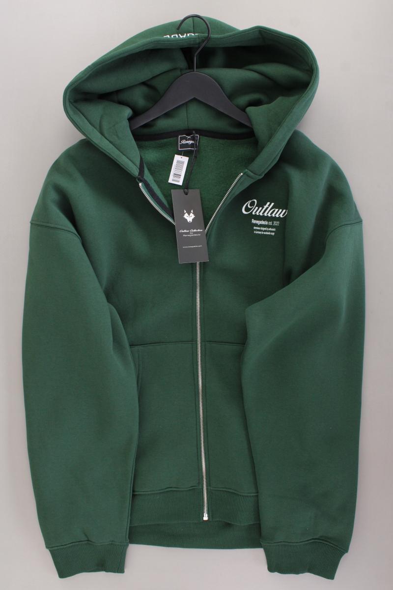 Sweatjacke für Herren Gr. L neu mit Etikett Langarm grün aus Baumwolle