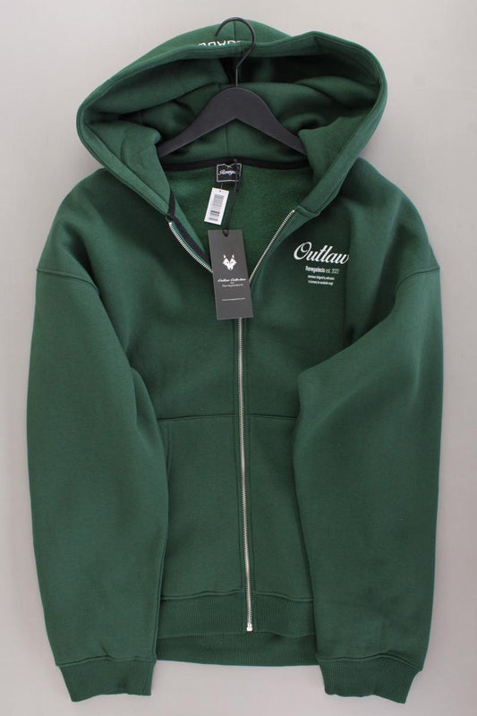 Sweatjacke für Herren Gr. L neu mit Etikett Langarm grün aus Baumwolle