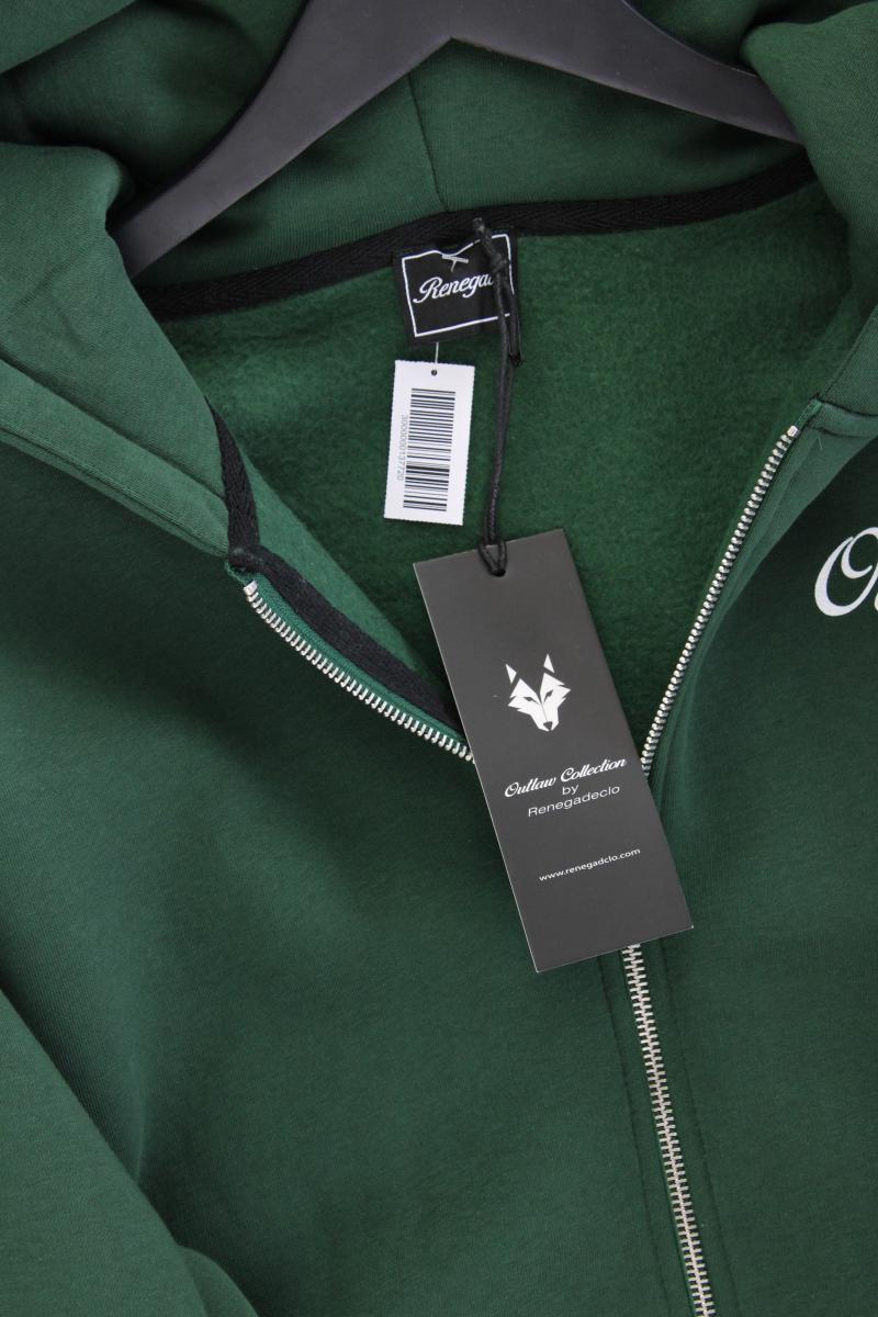 Sweatjacke für Herren Gr. L neu mit Etikett Langarm grün aus Baumwolle