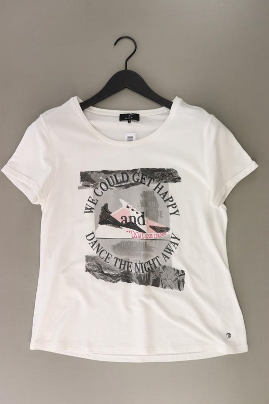 Monari Printshirt Gr. 40 Kurzarm weiß aus Baumwolle
