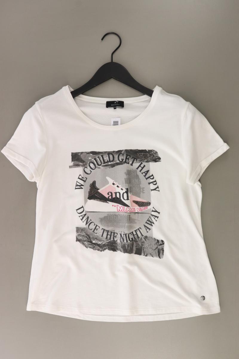 Monari Printshirt Gr. 40 Kurzarm weiß aus Baumwolle
