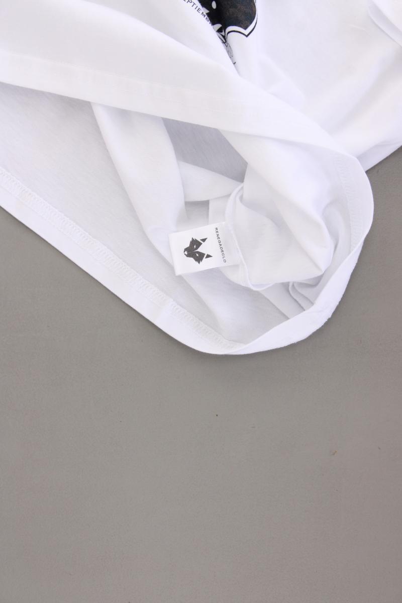 Printshirt für Herren Gr. M neu mit Etikett Kurzarm weiß aus Baumwolle