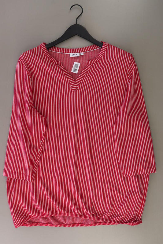 Cecil Oversize-Bluse Gr. XXL gestreift 3/4 Ärmel rot aus Baumwolle