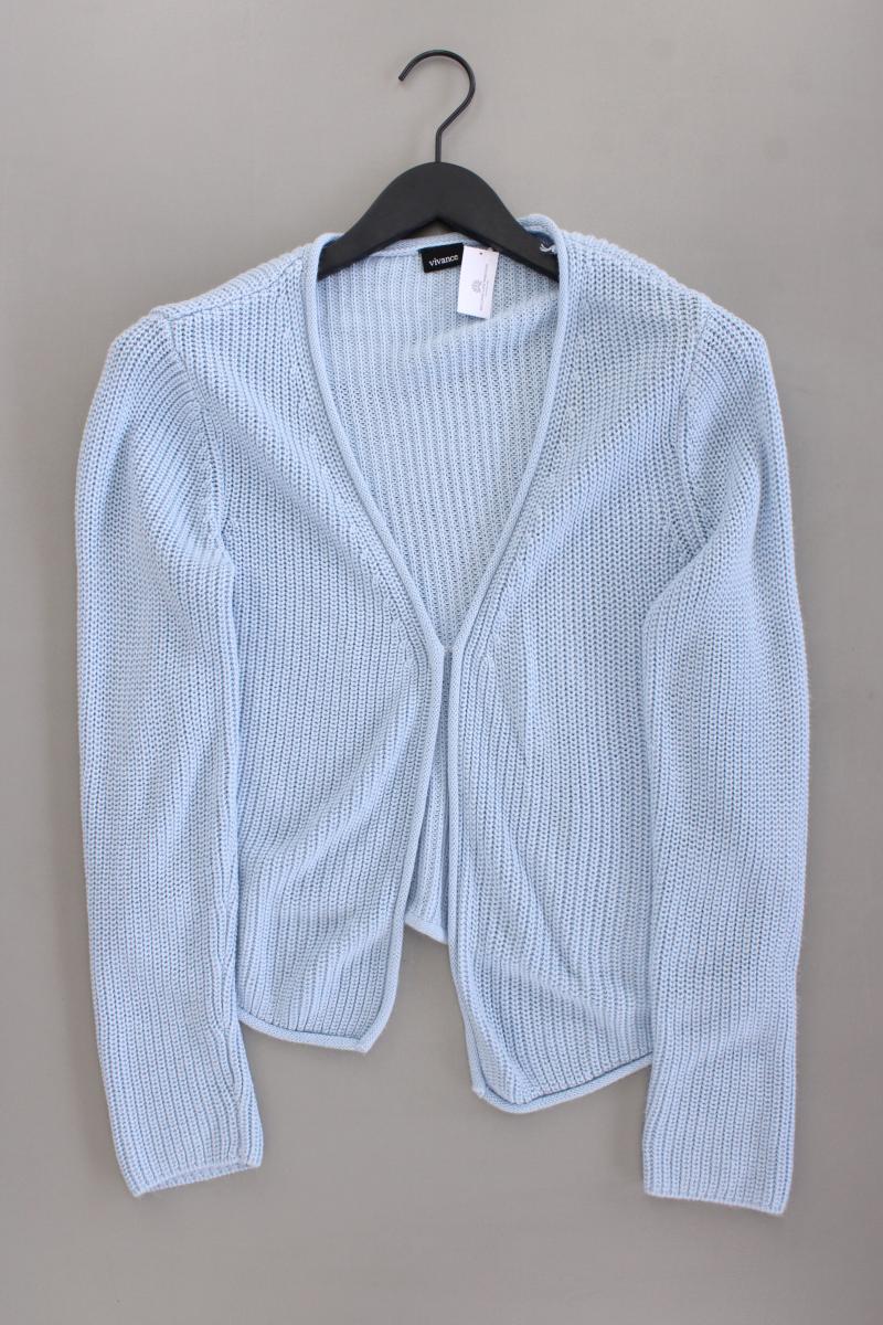 Vivance Strickjacke Gr. 40/42 neuwertig Langarm blau aus Polyacryl