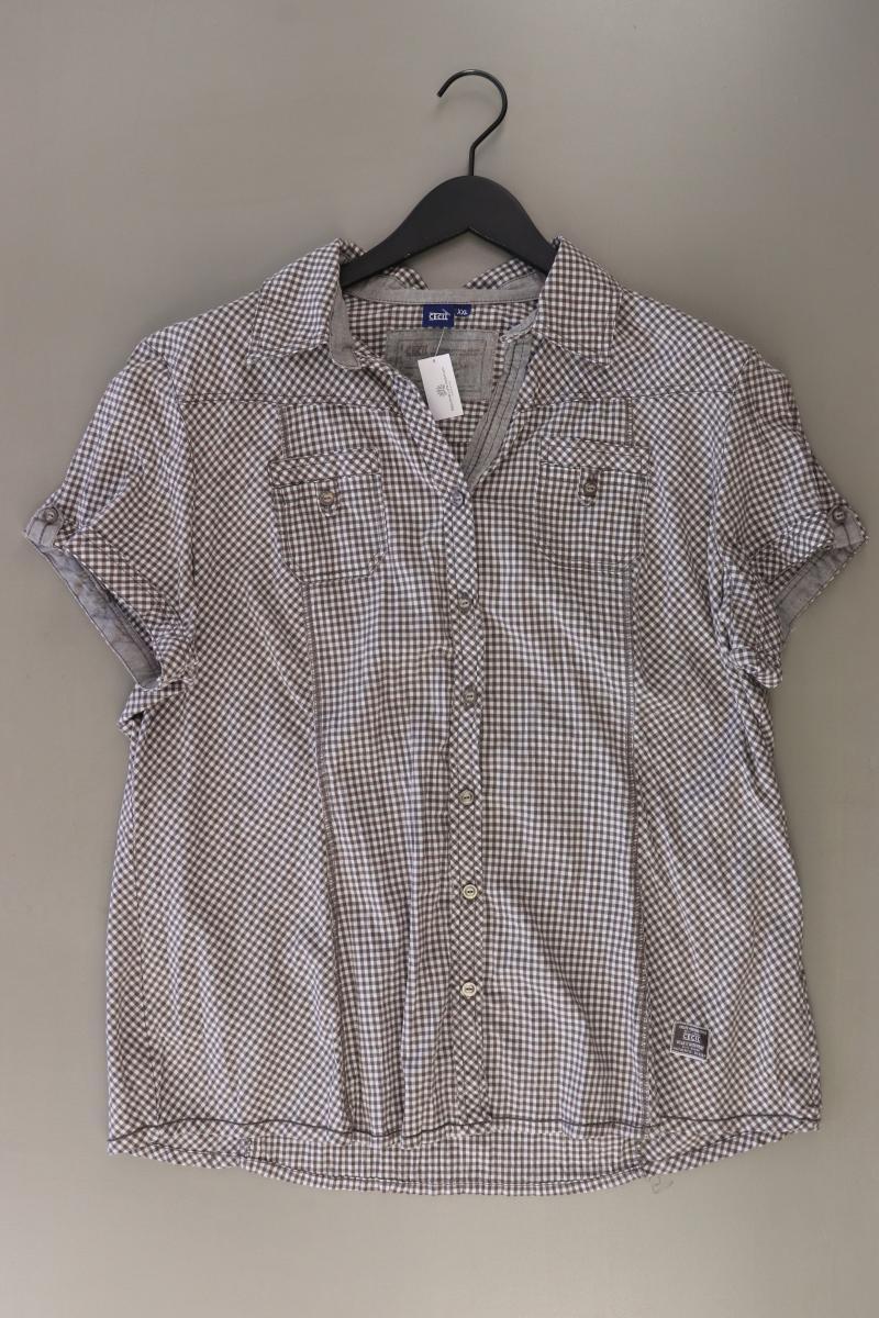 Cecil Karobluse Gr. XXL kariert Kurzarm braun aus Baumwolle