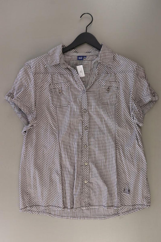 Cecil Karobluse Gr. XXL kariert Kurzarm braun aus Baumwolle
