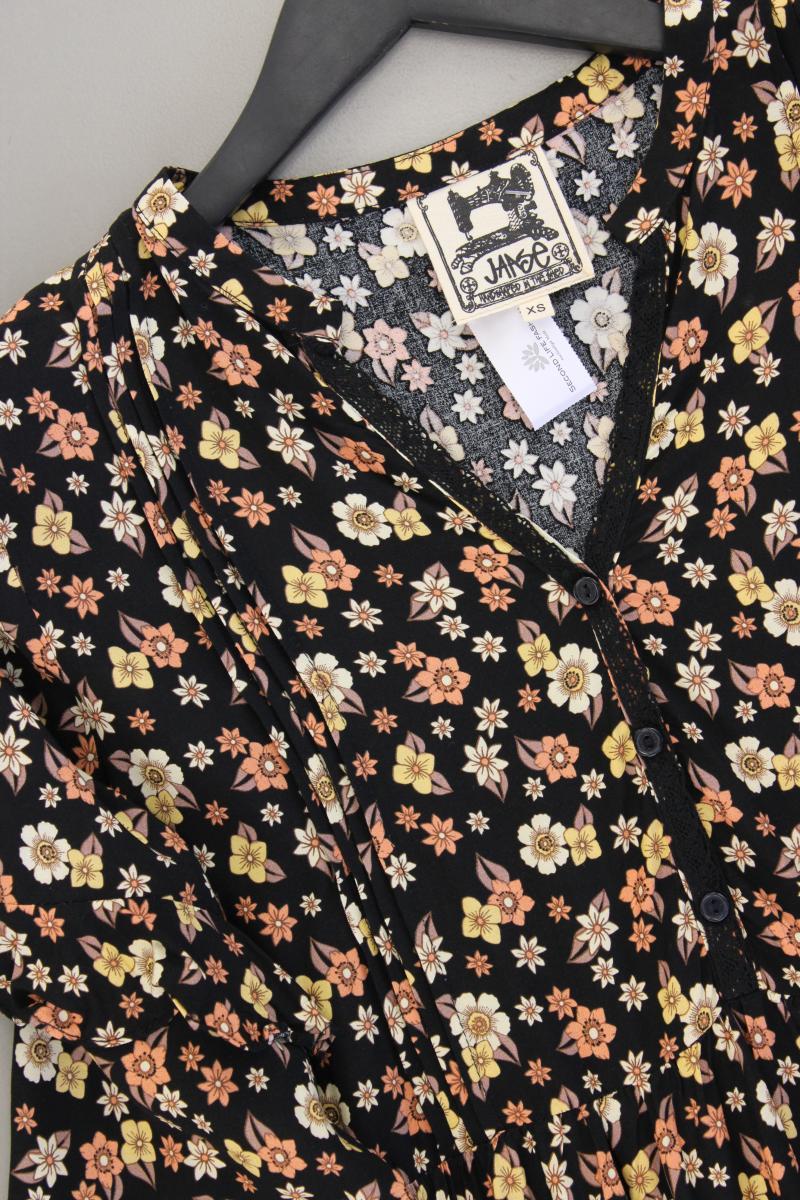 Jaase Langarmkleid Gr. XS mit Blumenmuster mehrfarbig aus Viskose