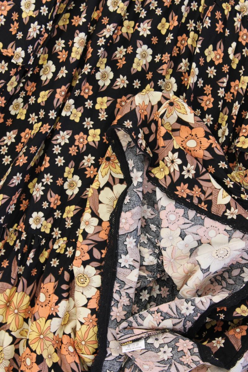 Jaase Langarmkleid Gr. XS mit Blumenmuster mehrfarbig aus Viskose