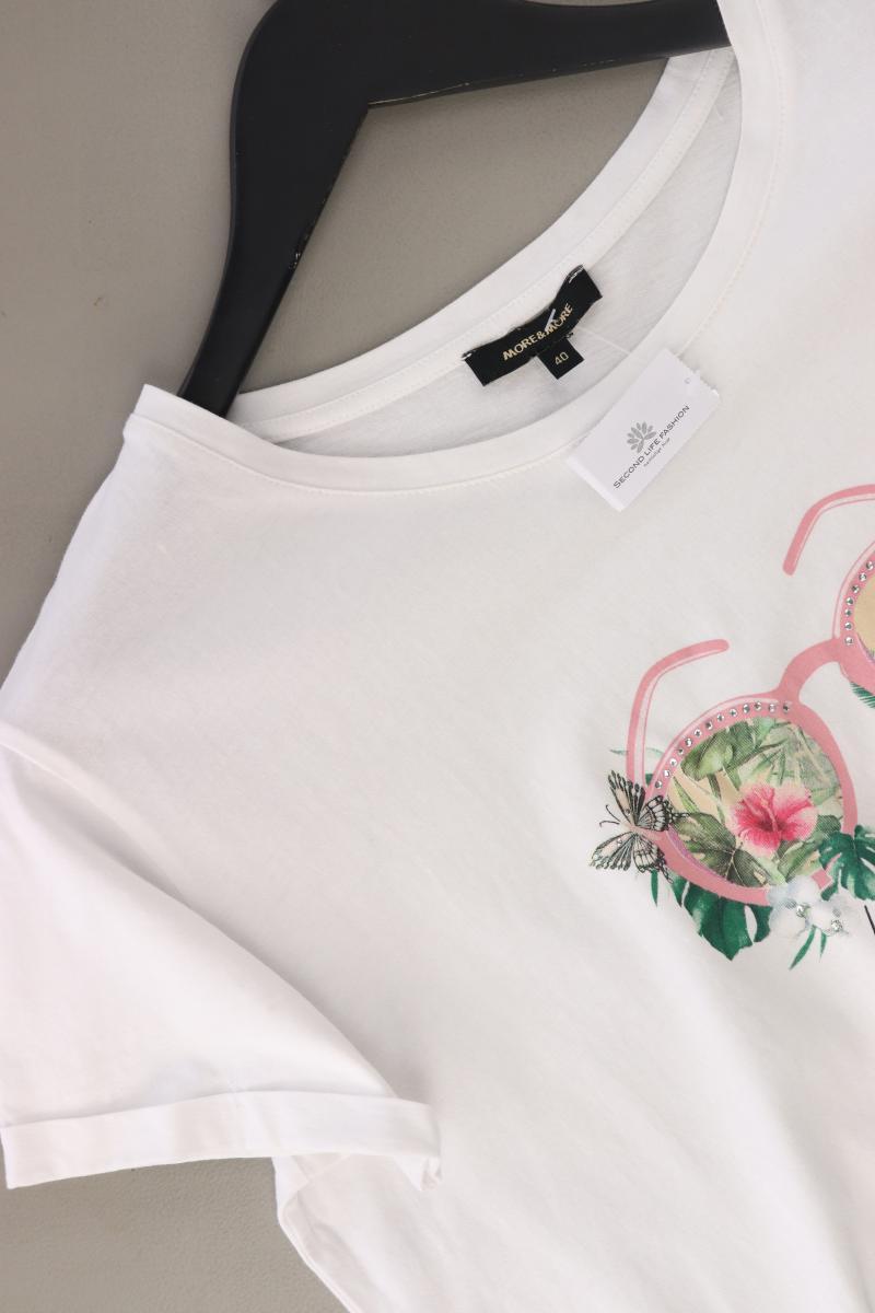 More&More Printshirt Gr. 40 Kurzarm weiß aus Baumwolle