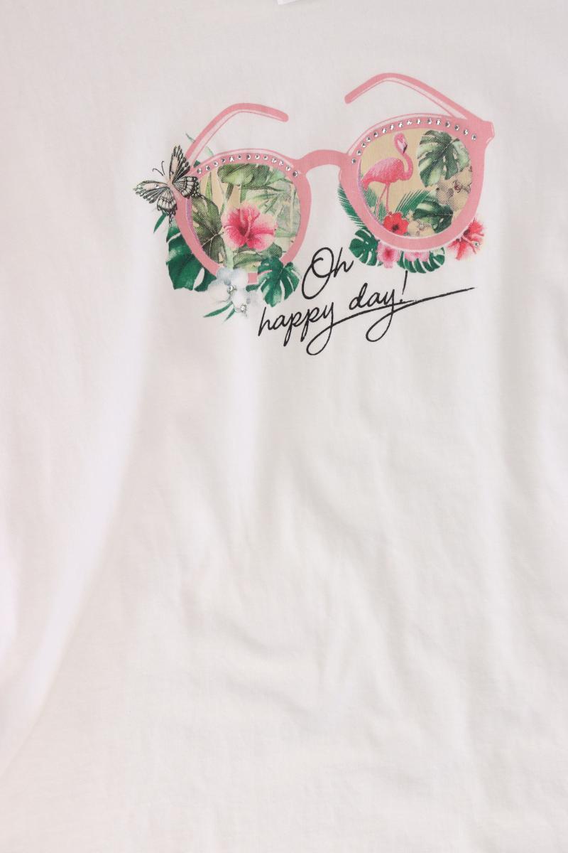 More&More Printshirt Gr. 40 Kurzarm weiß aus Baumwolle