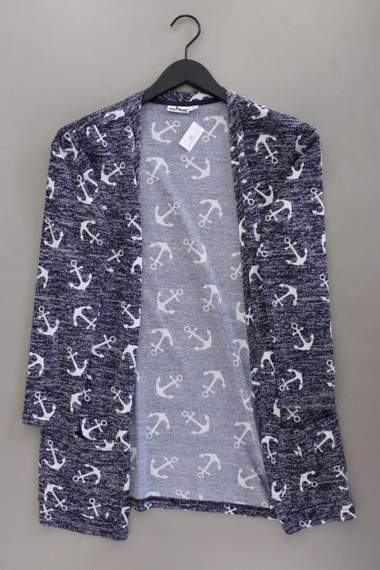 Cardigan mit Ankermuster Gr. M Langarm blau aus Polyester