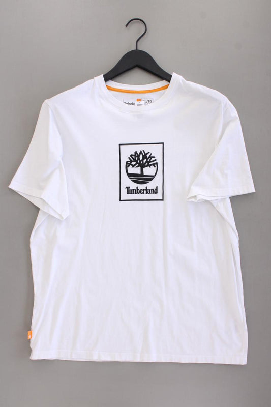 Timberland Printshirt für Herren Gr. XL Kurzarm weiß aus Baumwolle