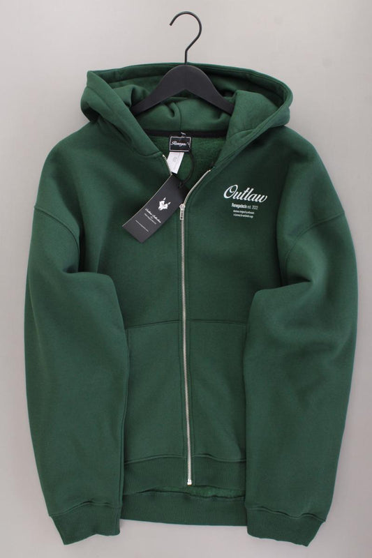 Sweatjacke für Herren Gr. L neu mit Etikett Langarm grün aus Baumwolle