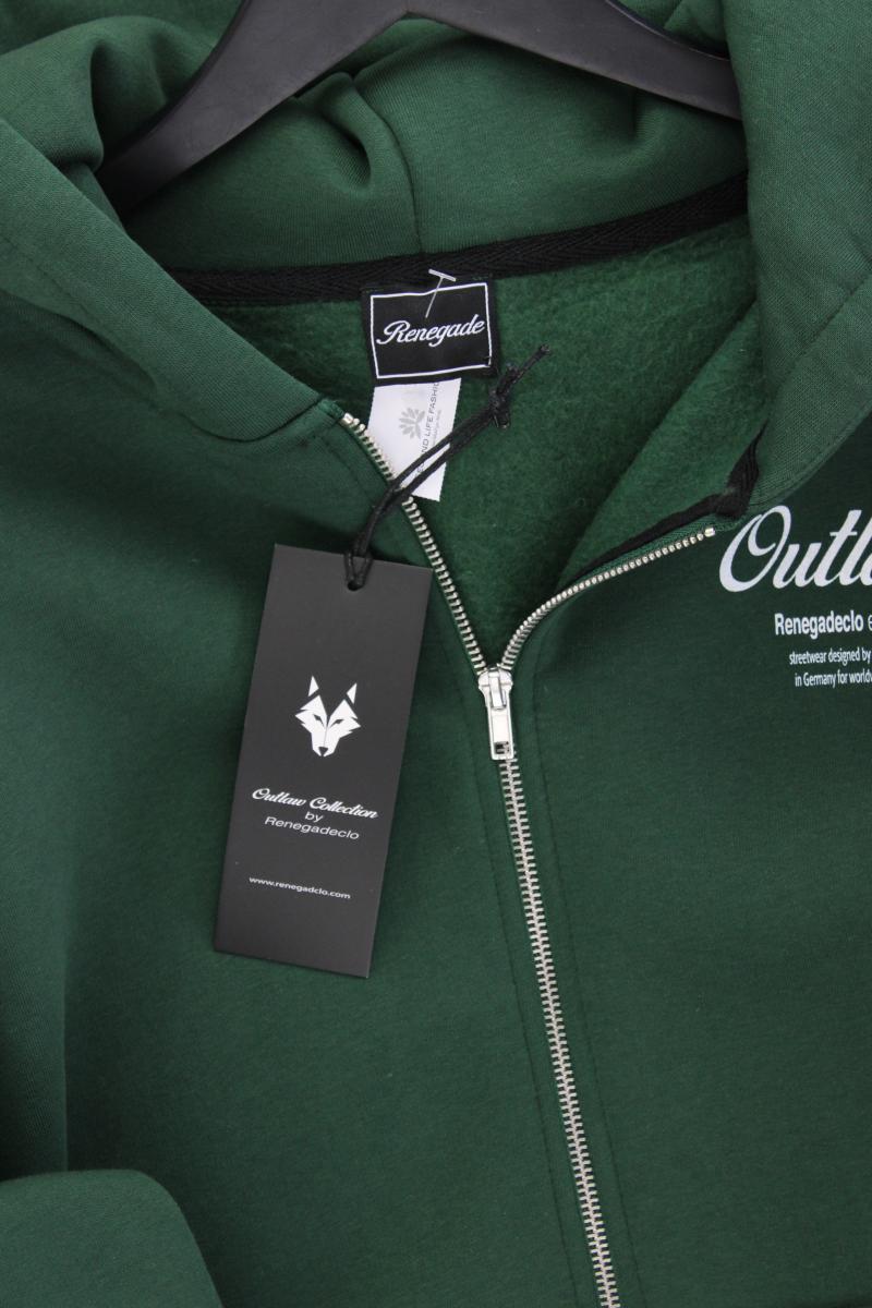 Sweatjacke für Herren Gr. L neu mit Etikett Langarm grün aus Baumwolle