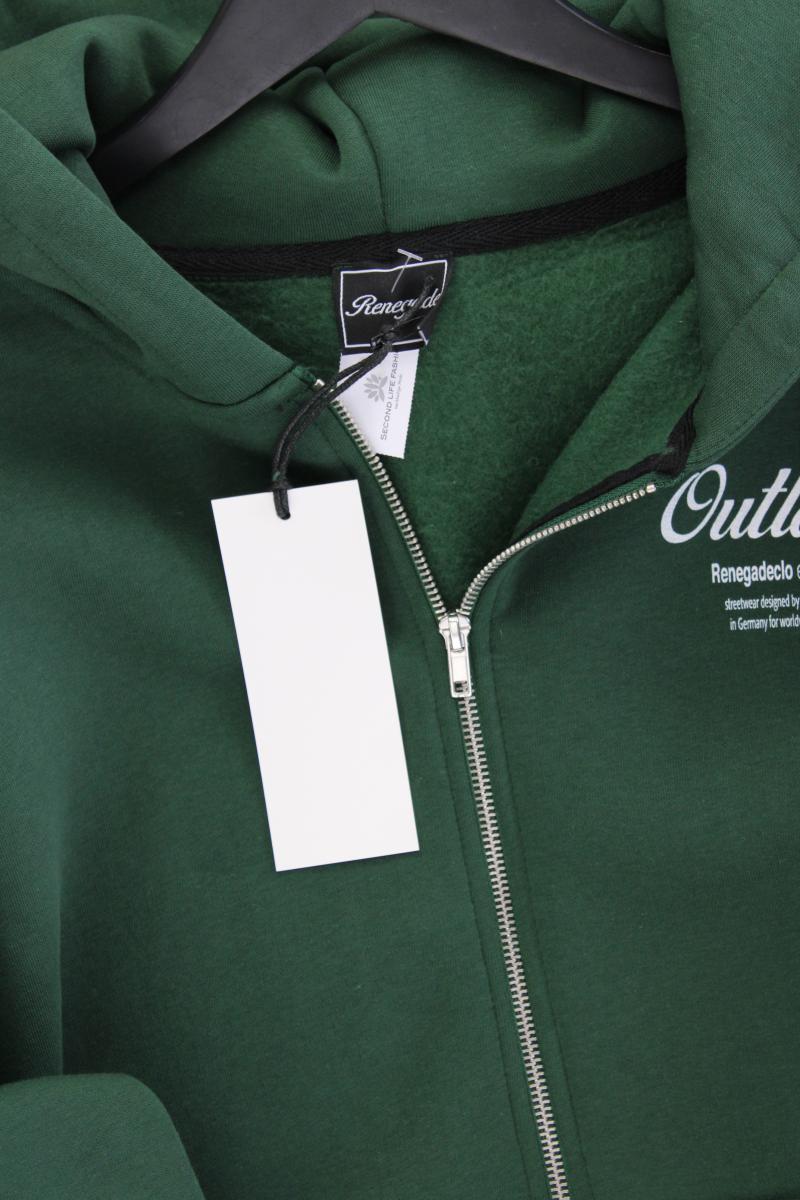 Sweatjacke für Herren Gr. L neu mit Etikett Langarm grün aus Baumwolle