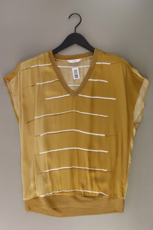 YAYA Kurzarmbluse Gr. 38 gestreift gelb aus Viskose