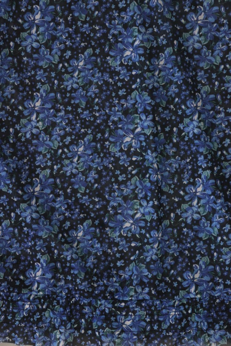 M&S Kurzarmbluse Gr. M mit Blumenmuster blau aus Polyester