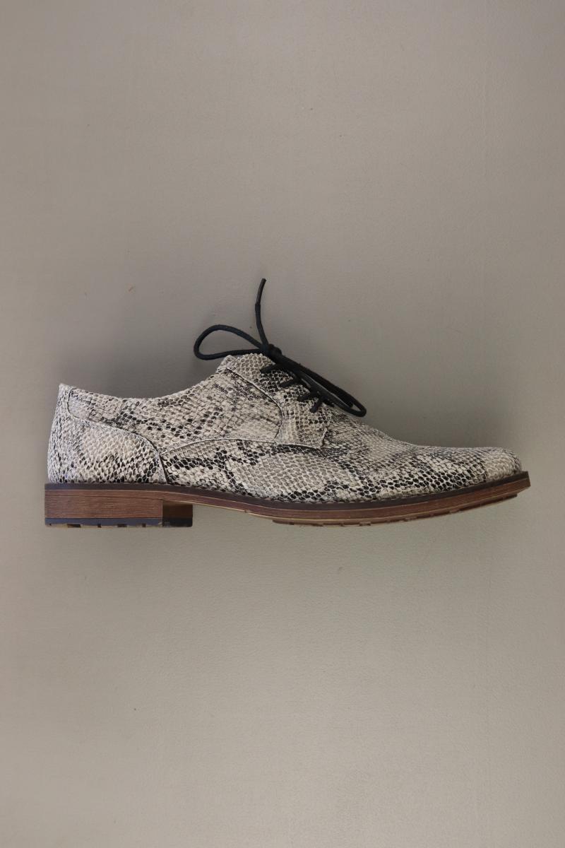 AM Shoe Schnürschuhe für Herren Gr. 42 mit Tierdruck neuwertig grau