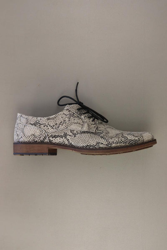 AM Shoe Schnürschuhe für Herren Gr. 42 mit Tierdruck neuwertig grau