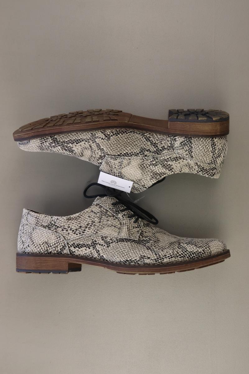 AM Shoe Schnürschuhe für Herren Gr. 42 mit Tierdruck neuwertig grau