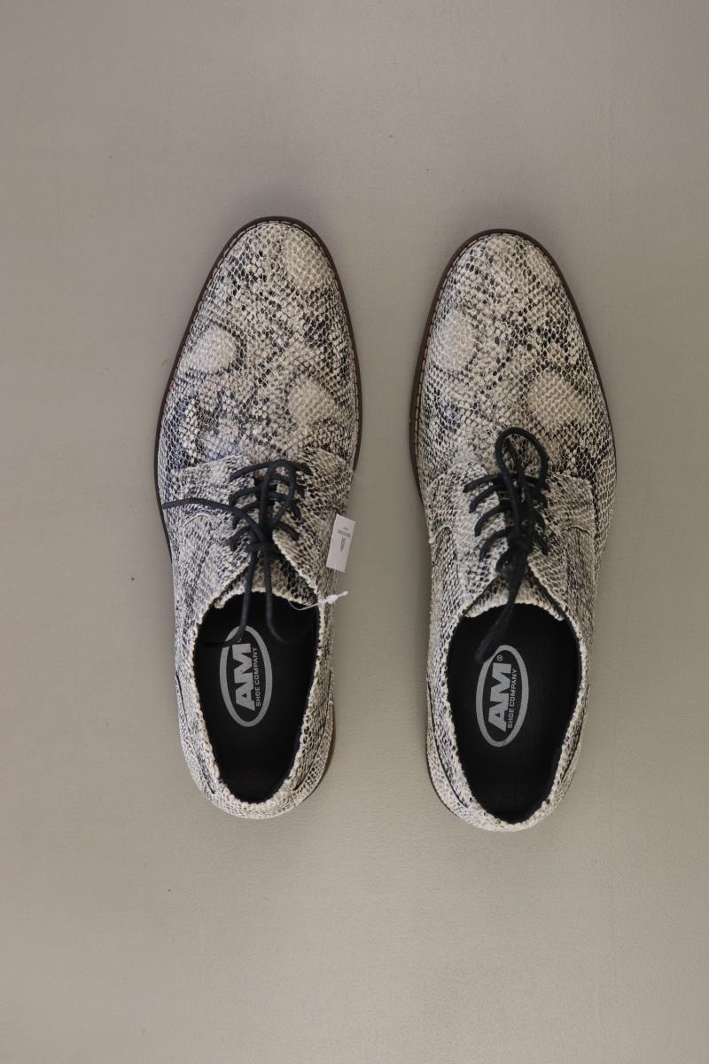 AM Shoe Schnürschuhe für Herren Gr. 42 mit Tierdruck neuwertig grau