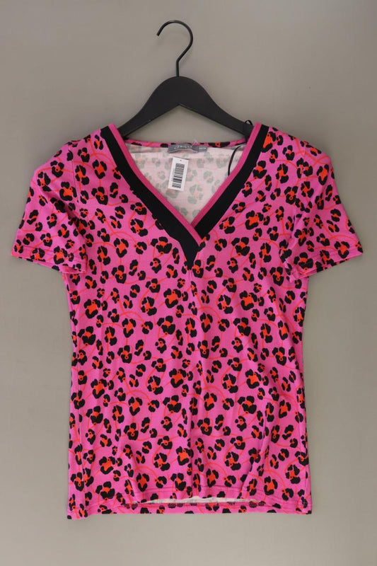 Geisha Printshirt Gr. 34 mit Tierdruck Kurzarm pink aus Viskose