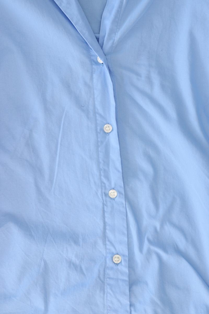 Zara Langarmbluse Gr. S blau aus Baumwolle