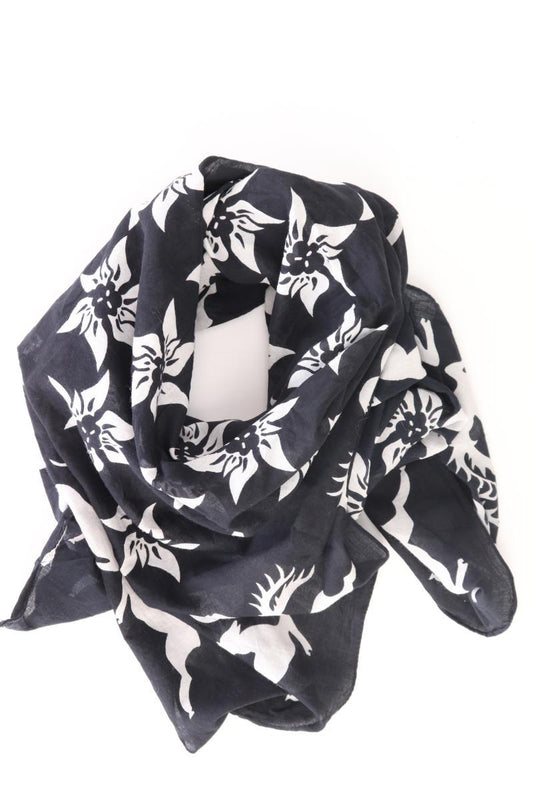 Tuch mit Blumenmuster blau