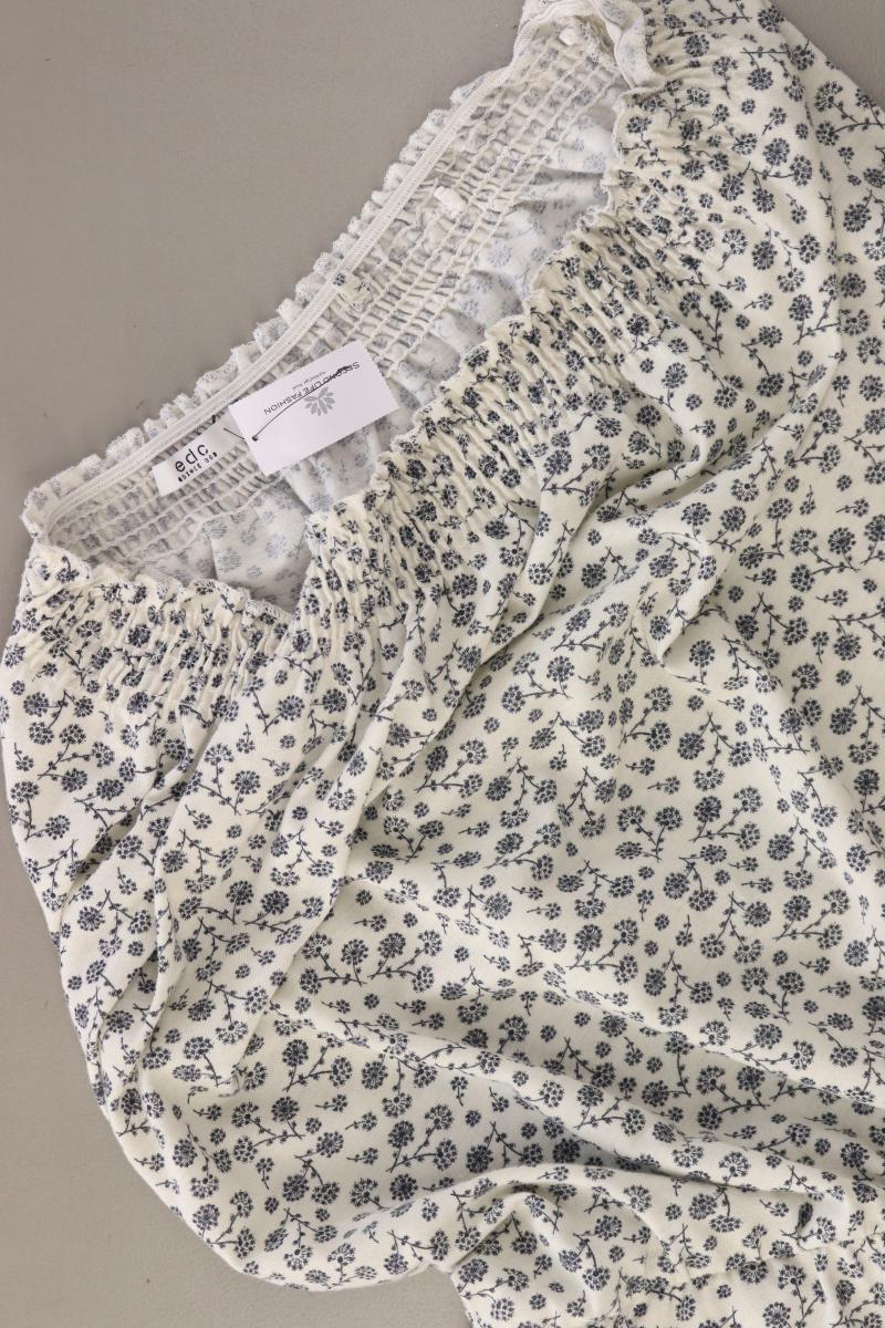 edc by Esprit Jumpsuit Schulterfrei Gr. M mit Blumenmuster weiß aus Polyester