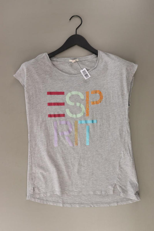Esprit Printshirt Gr. S Kurzarm grau aus Baumwolle