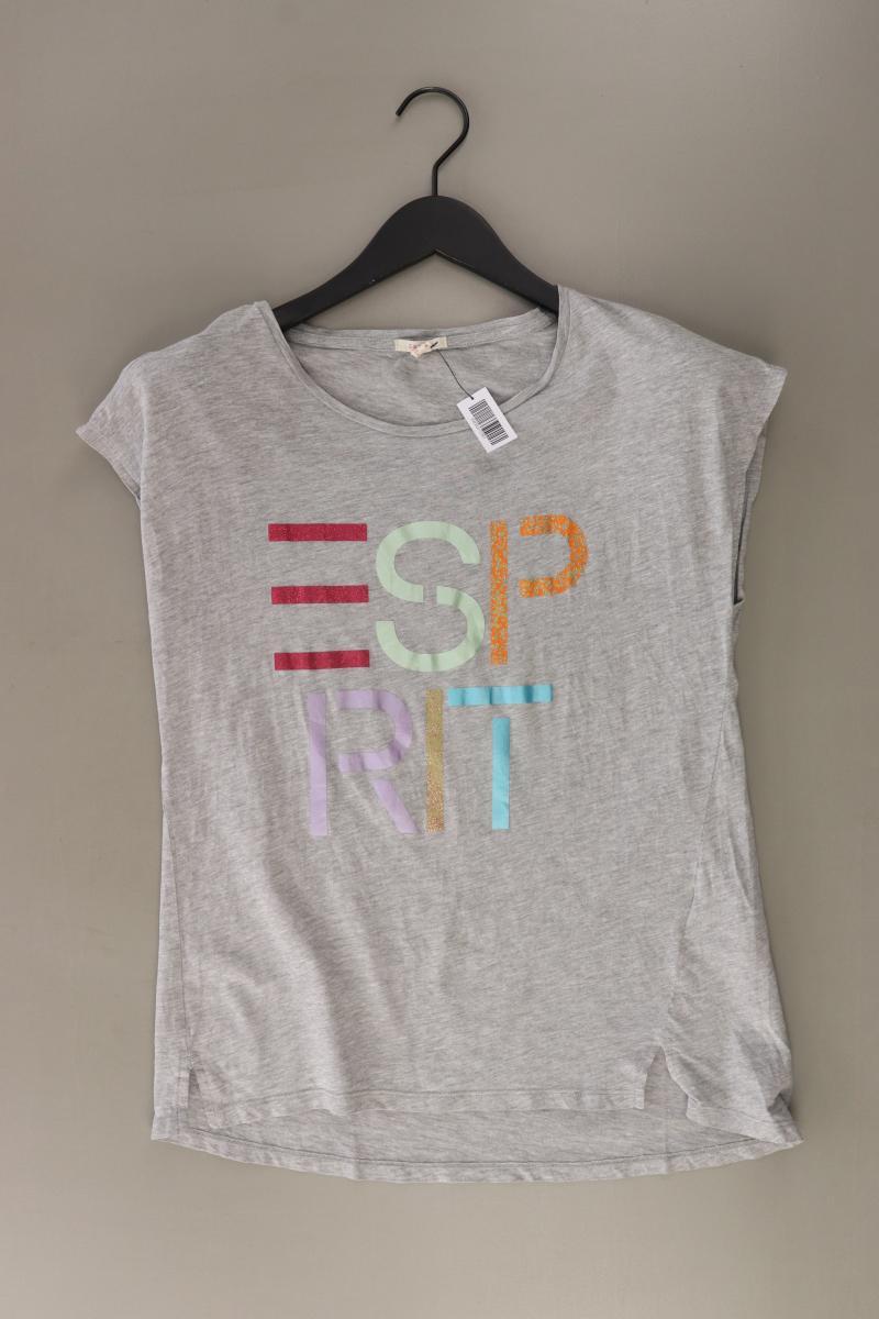 Esprit Printshirt Gr. S Kurzarm grau aus Baumwolle
