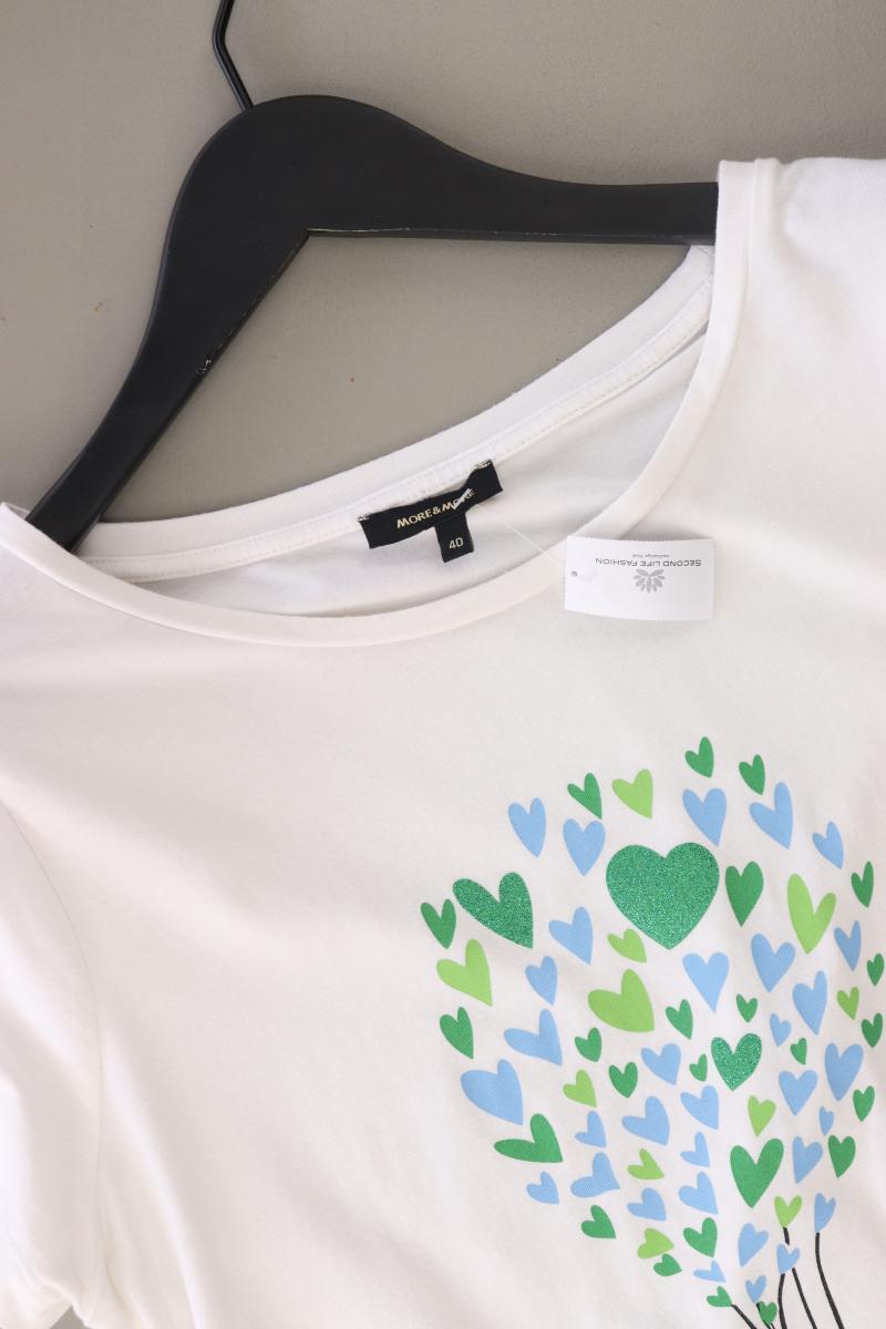 More&More Printshirt Gr. 40 Kurzarm weiß aus Baumwolle