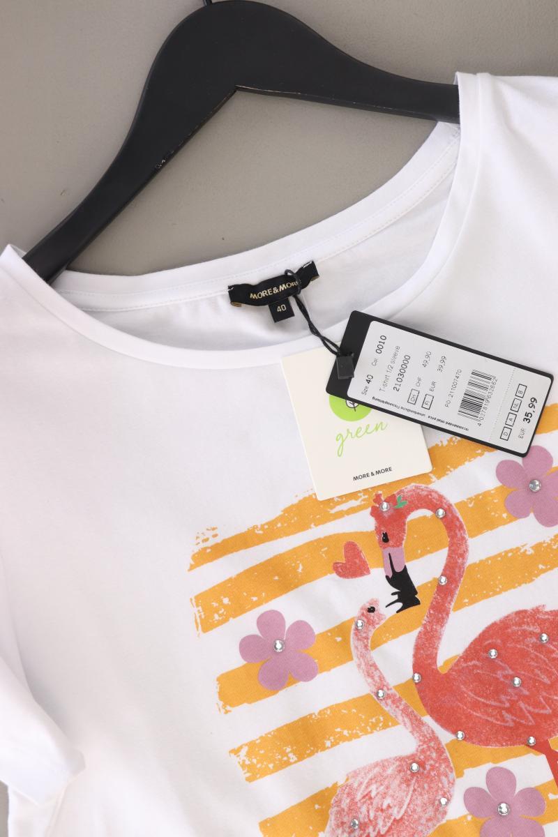 More&More Printshirt Gr. 40 neu mit Etikett Neupreis: 35,99€! Kurzarm weiß