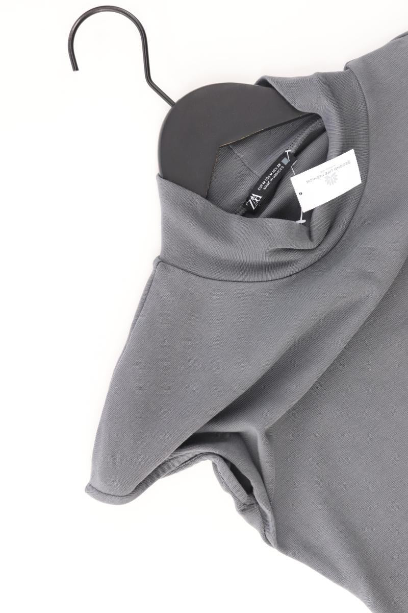 Zara Shirtbody Gr. M Kurzarm grau aus Baumwolle