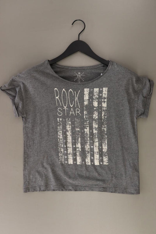 edc by Esprit Printshirt Gr. S Kurzarm grau aus Baumwolle