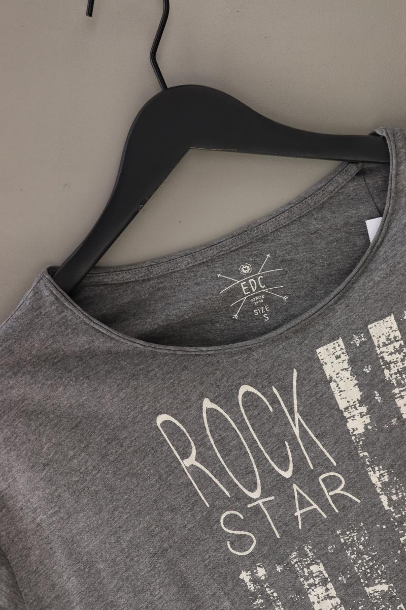edc by Esprit Printshirt Gr. S Kurzarm grau aus Baumwolle