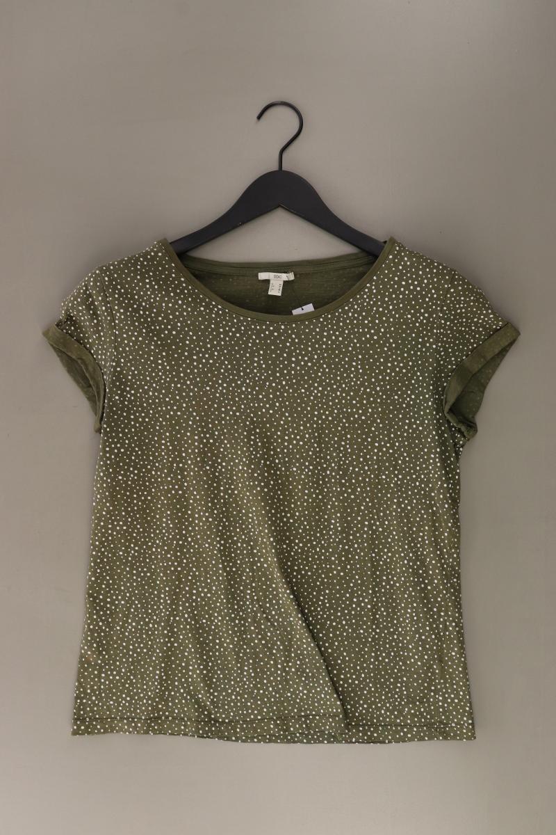 edc by Esprit T-Shirt Gr. M gepunktet Kurzarm olivgrün aus Baumwolle