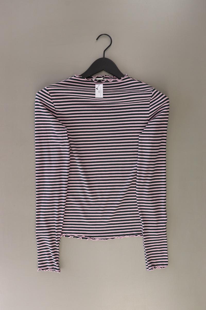 Monki Ringelshirt Gr. L gestreift Langarm lila aus Baumwolle