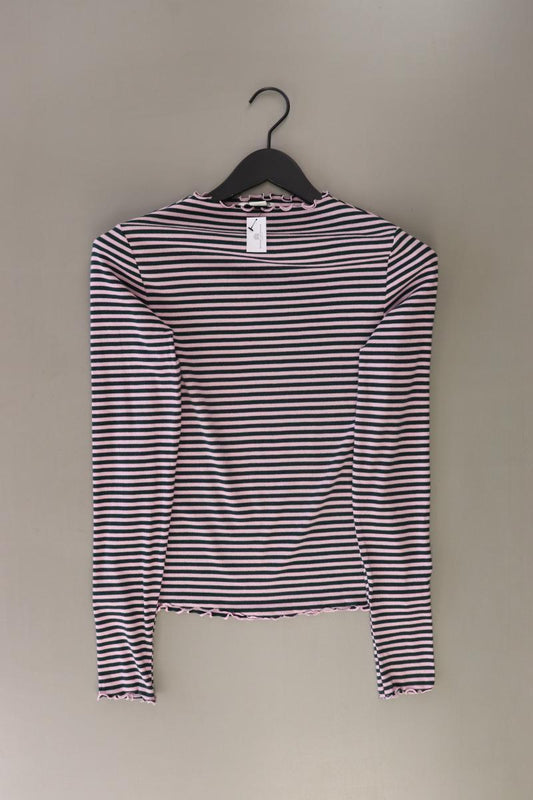 Monki Ringelshirt Gr. L gestreift Langarm lila aus Baumwolle