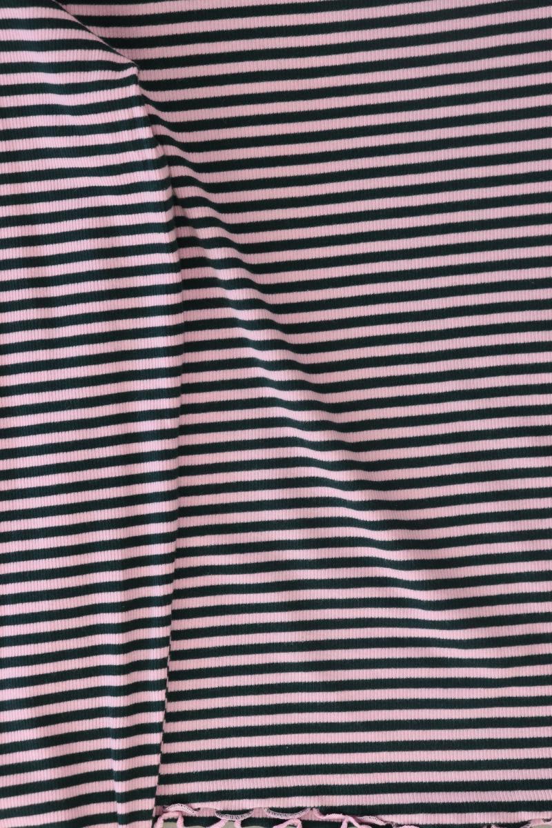 Monki Ringelshirt Gr. L gestreift Langarm lila aus Baumwolle