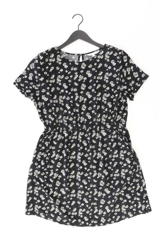Review Kleid mit Seitentaschen Gr. XL mit Blumenmuster Kurzarm schwarz