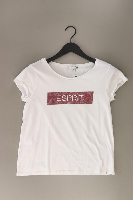 Esprit Organic Printshirt Gr. XS Kurzarm weiß aus Baumwolle