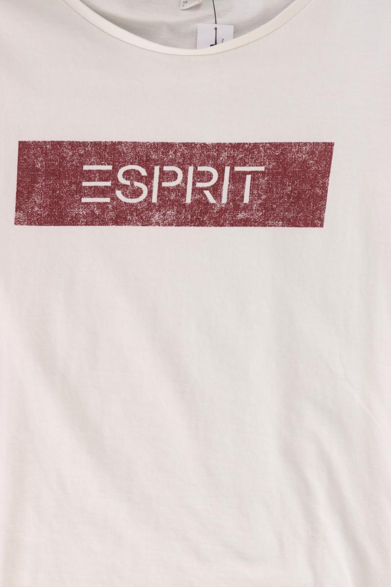 Esprit Organic Printshirt Gr. XS Kurzarm weiß aus Baumwolle
